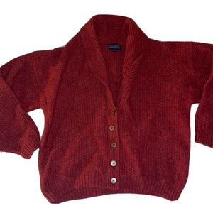 Lands end womens cropped cardigan sweater. Red size M